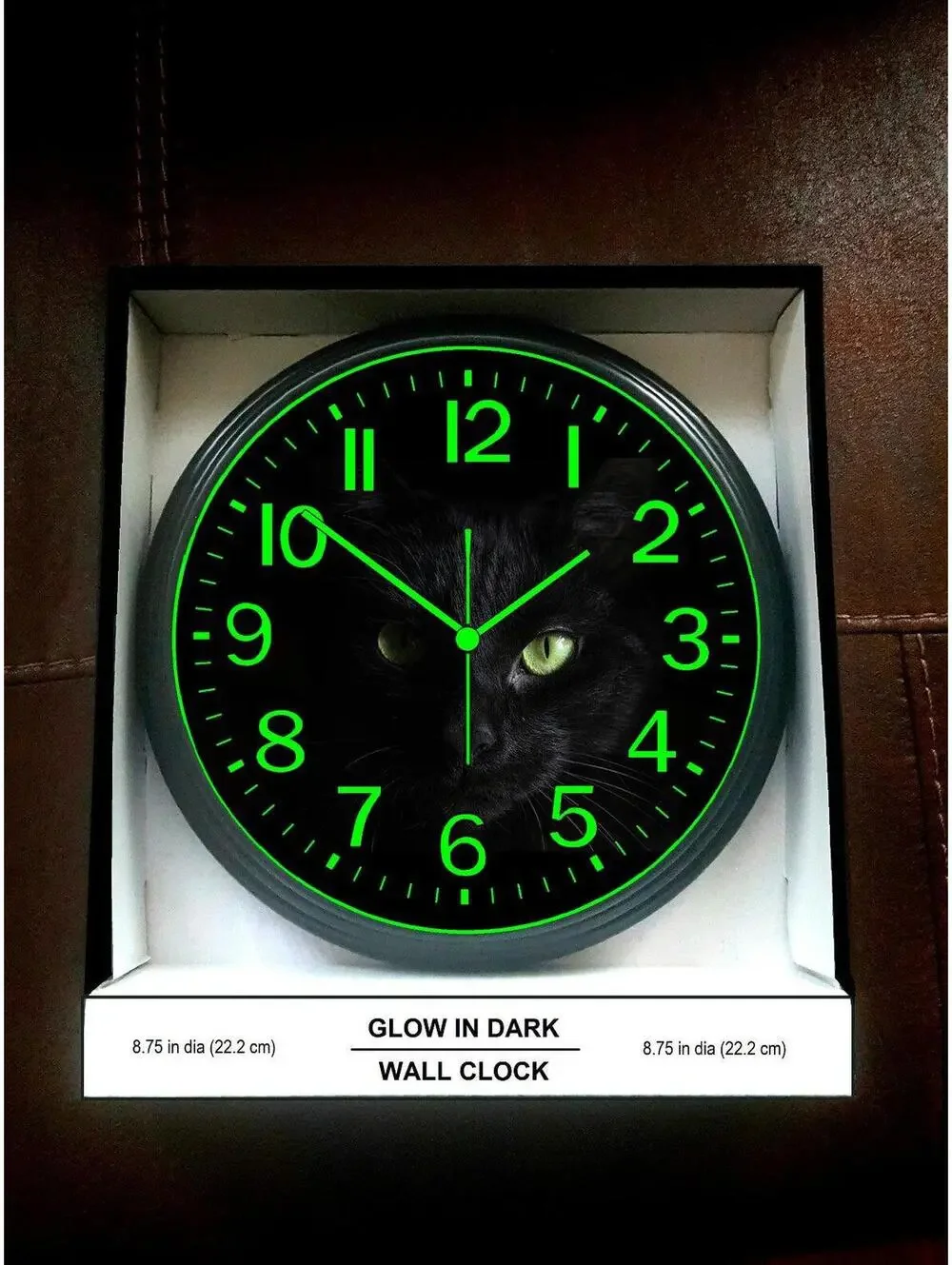 Cat Glow in the Dark Wall Clock Game Room Living Room Cat Wall Clock NEW